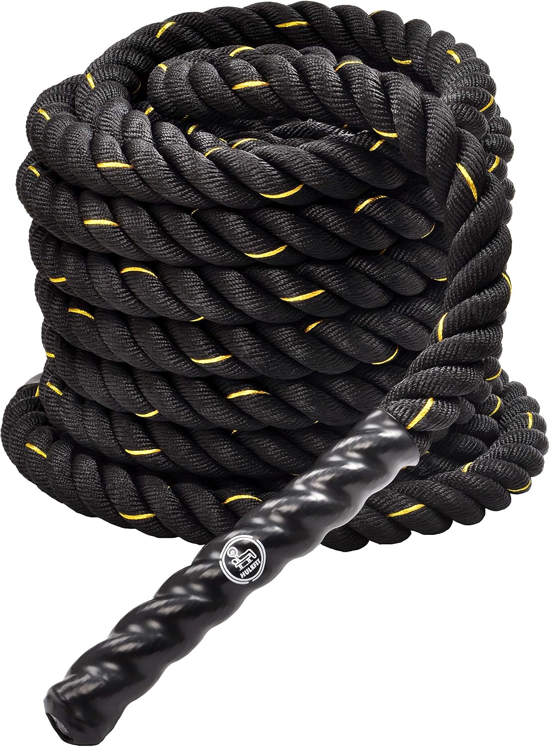HulkFit Heavy HD Dacron Battle Exercise Training Rope, 1.5/2in Diameter, 30/40/50ft Length
