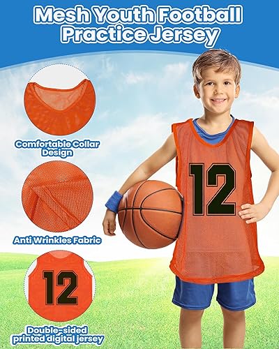 Miniatura 10 de Pasimy 36 piezas Pinnies Youth Scrimmage Chalecos juveniles para deportes niños fútbol baloncesto Jersey práctica de fútbol Pinnies