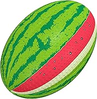 Gilbert Watermelon Rugby Ball Size 5 - Fun Grippy Design for Backyard Play, Kids Rugby Intro & Recreation
