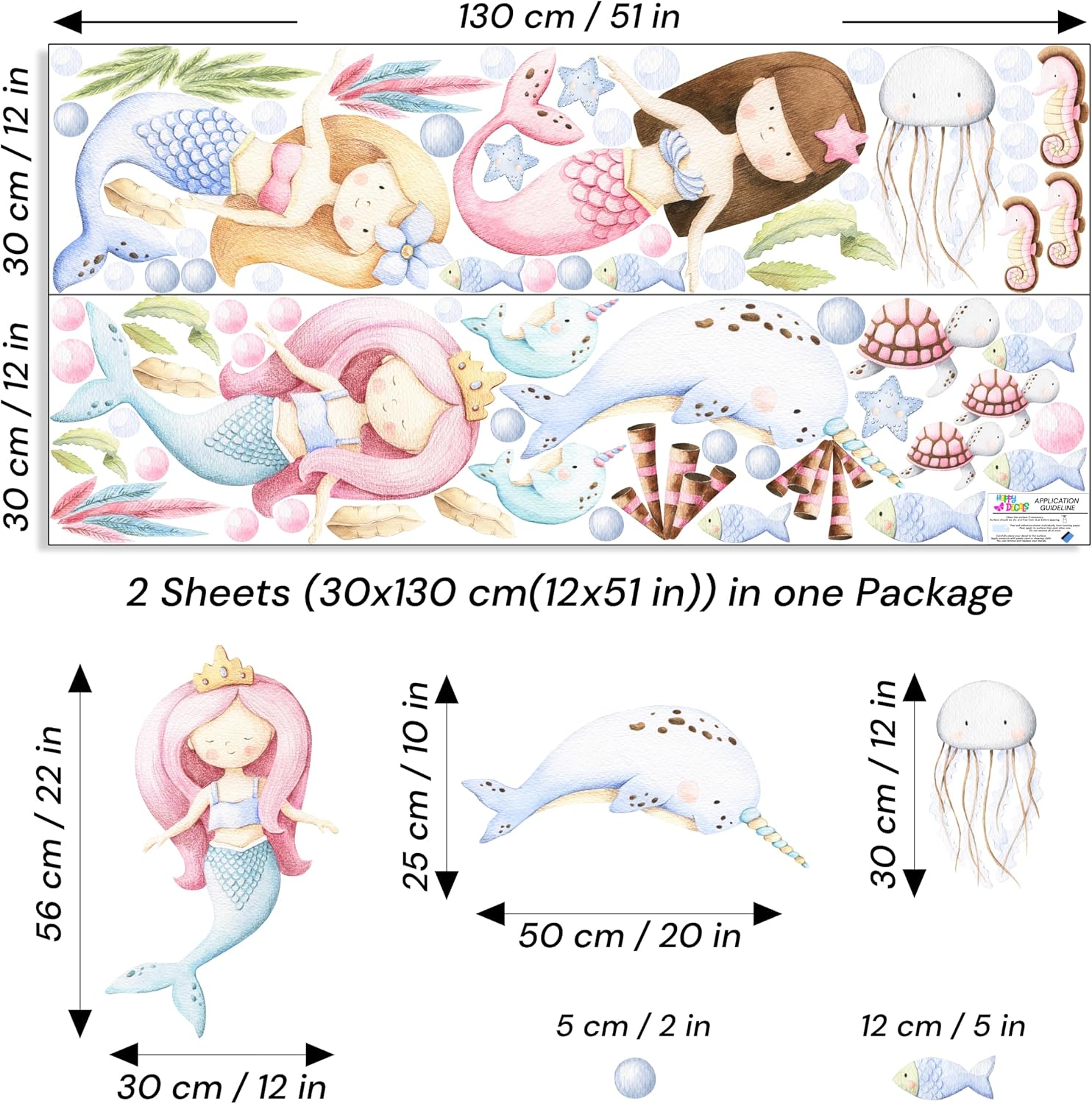 104 Pegatinas De Pared Bikini Bottom - Flores Y Burbujas, Para Fiestas, Dormitorio, Baño, Fácil Aplicación