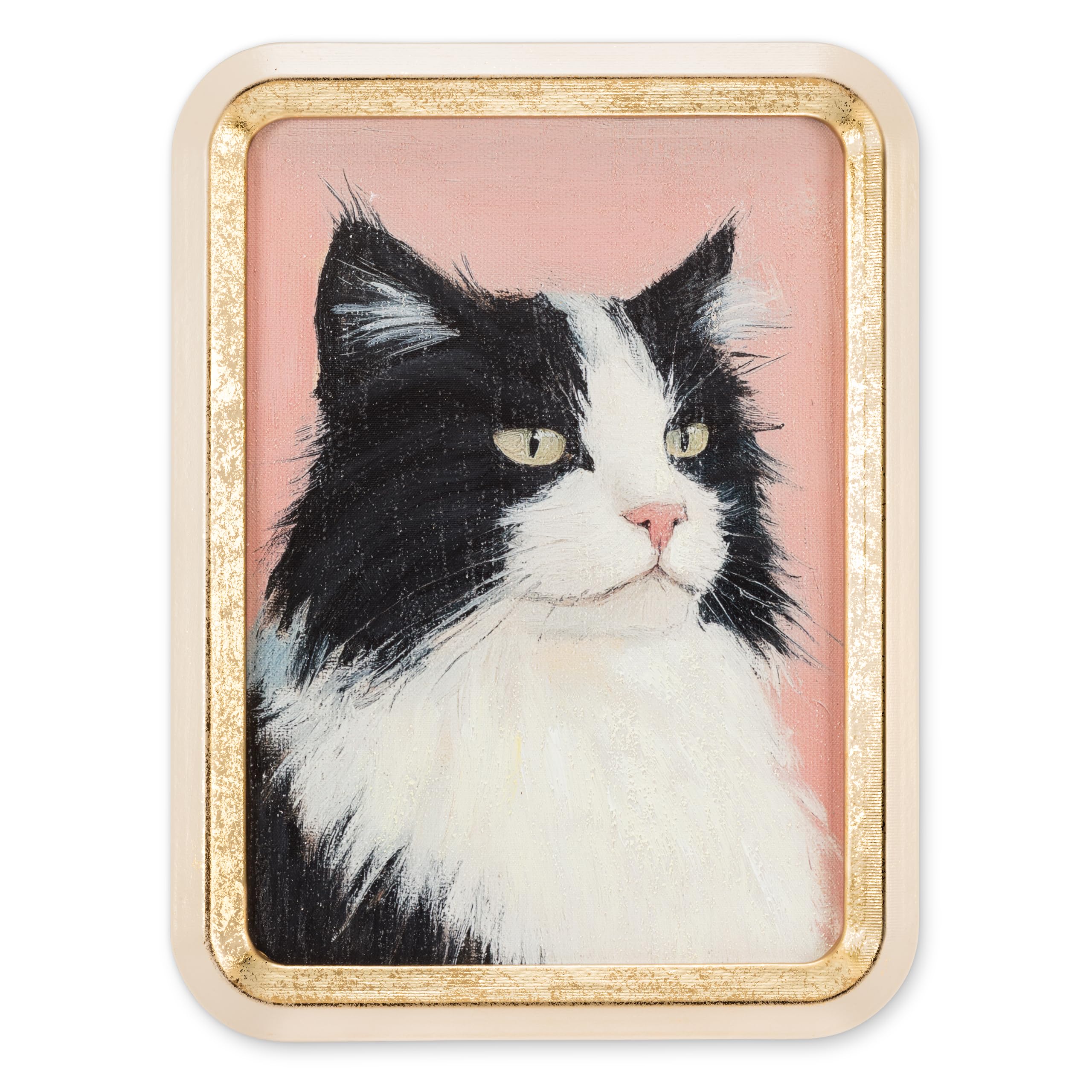 Abbott Collection Home Black/White Regal And Cat Portrait Artwork
