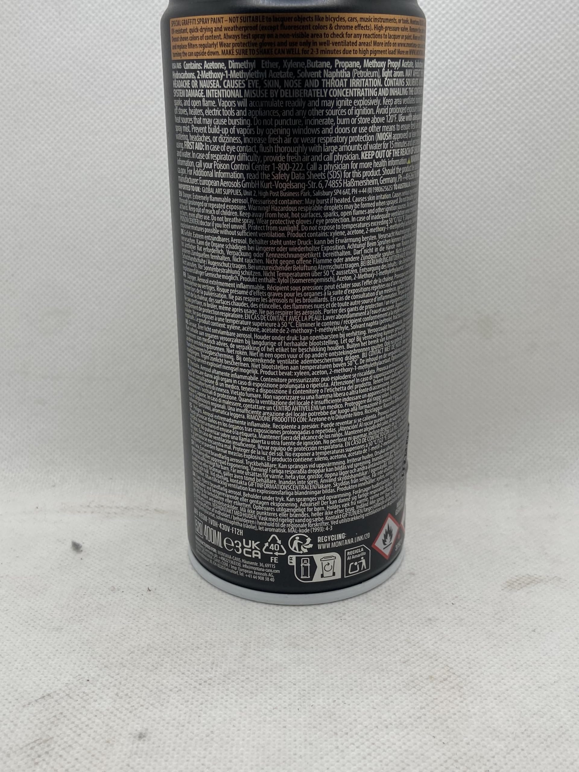 Montana Black 400 ml beliebte Farben, Set mit 12 Graffiti-Streetart-Wandmal-Sprühfarben + 6 Ersatz-Sprühköpfe