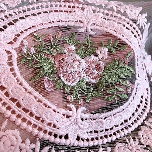 Miniatura 3 de Paquete de 2 manteles individuales de encaje retro, manteles individuales de ganchillo francés, manteles bordados a mano, 12 x 16 pulgadas, manteles