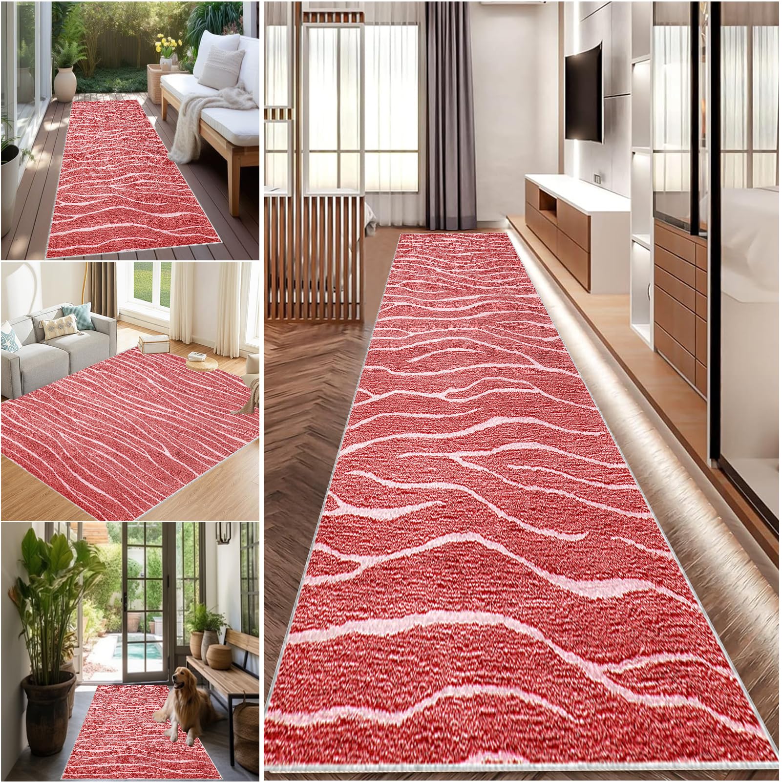 Long Hallway Rug Kitchen Carpet Runners Washable Runner Rugs for Hallway Non Slip Hall Runner Rugs Carpet Floor Mat for Hallway Entryway Laundry Room Living Room Area Rug Narrow Rugs 100 x 500 cm