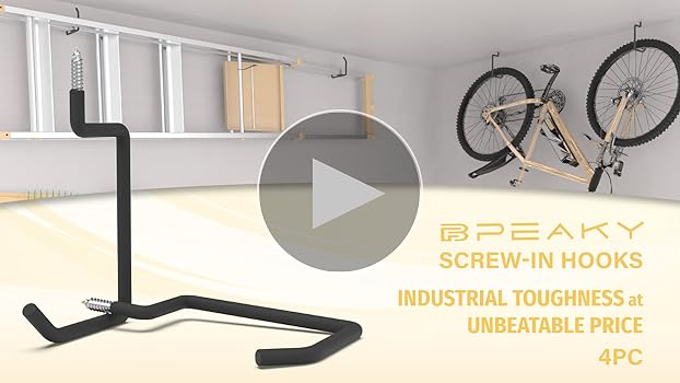 Pipabiba 6 Pcs Garage Storage J Hooks, 8.8cm Heavy Duty Utility Steel