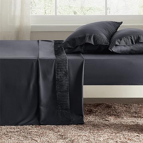 Miniatura 7 de Bedsure Paquete de sábanas refrescantes tamaño King, color gris