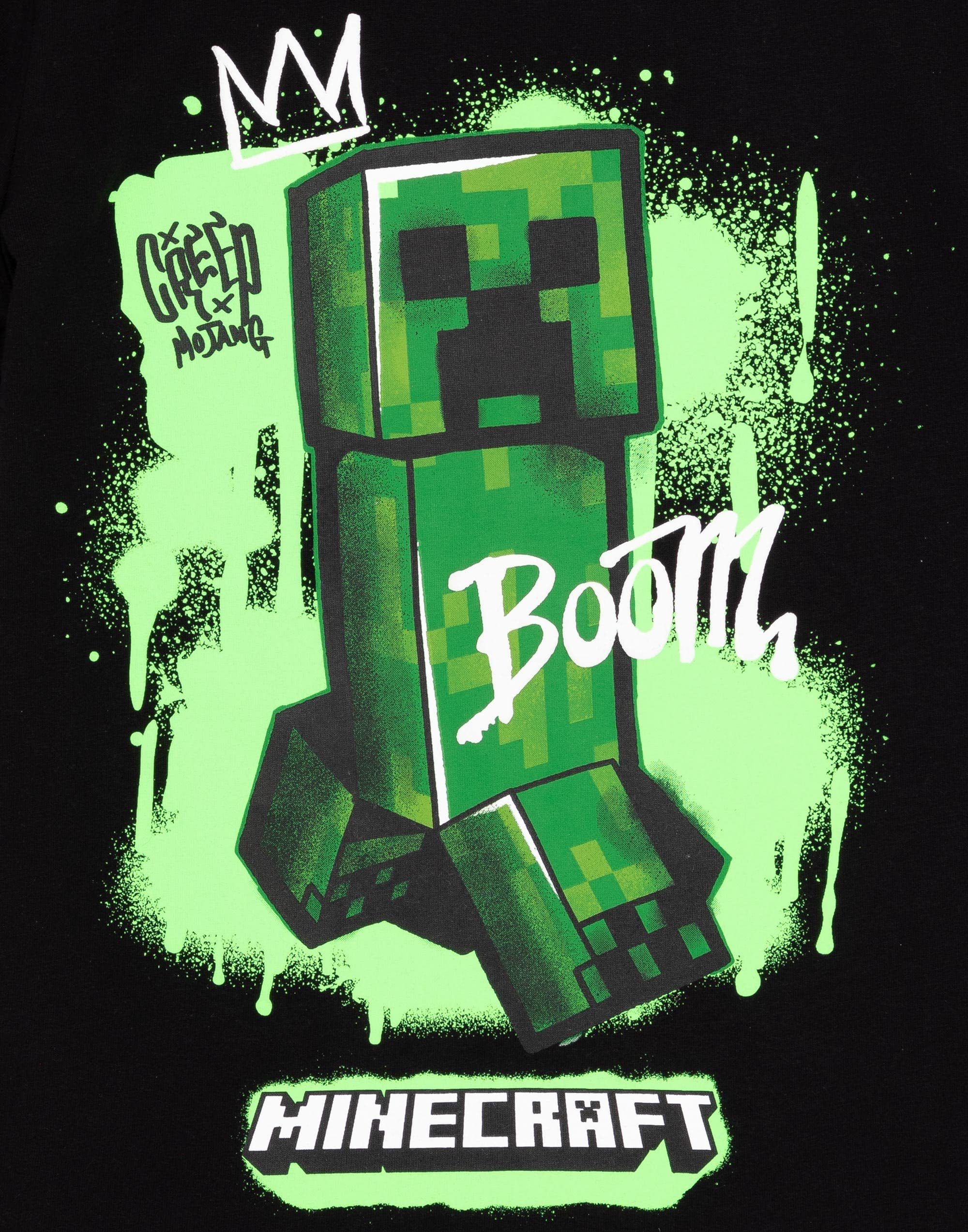 Minecraft T-Shirt 2 Pack Enfants | Garçons Filles Squelette Boom Creeper Personnages Personnages Noir Et Blanc Top | Vêtements à Manches Courtes