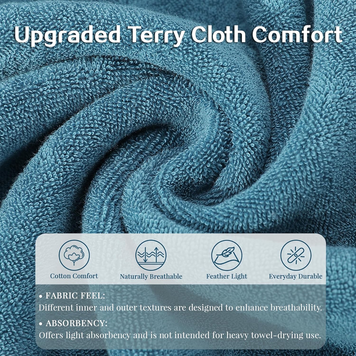 Women Terry Cloth Zipper Robe Zip Up Bathrobes with Pockets Hooded Cotton Housecoat Nightgown Loungewear Sleepwear