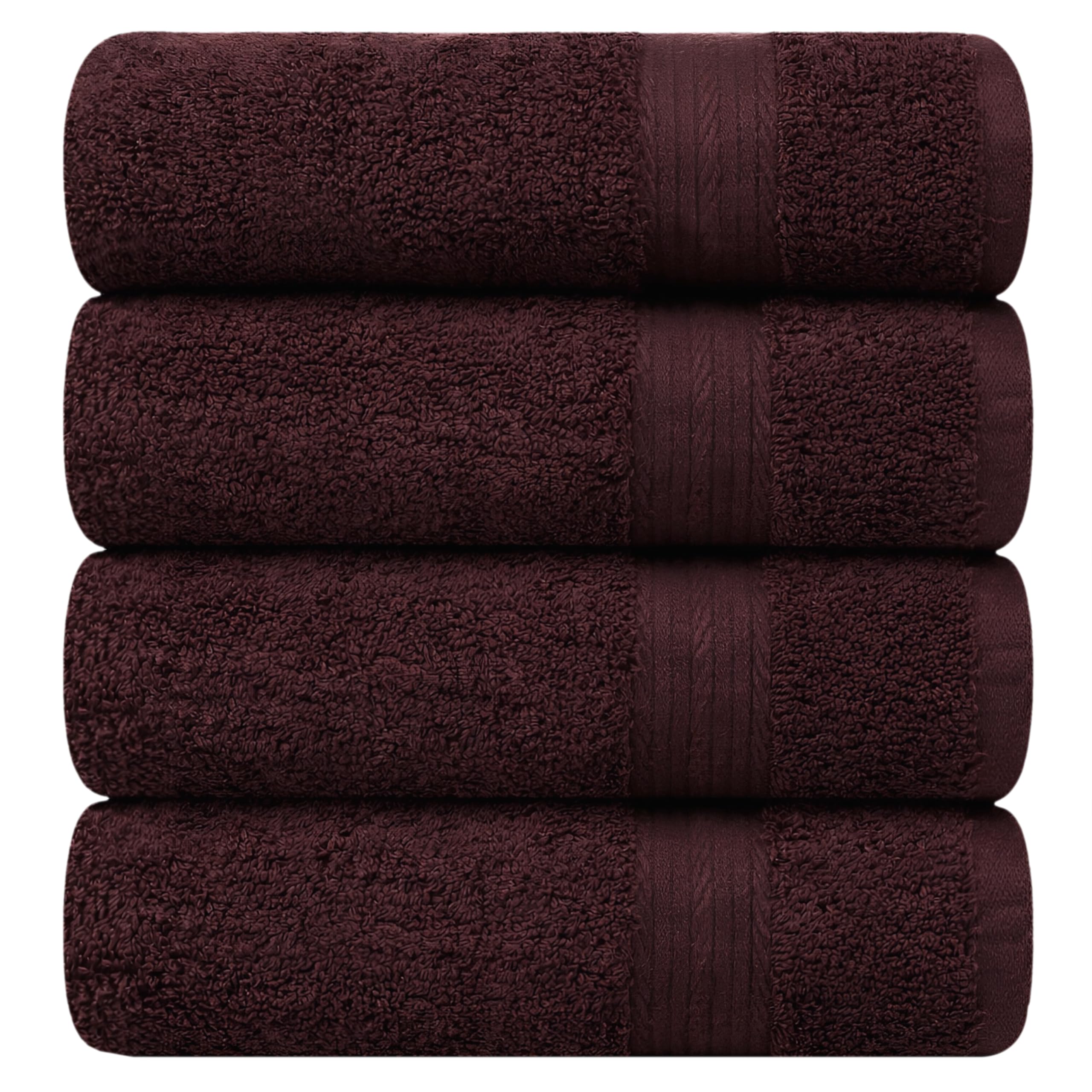 Toallas de baño Ample Decor de 76,2x137,6 cm hechas de algodón marrón pack de 4
