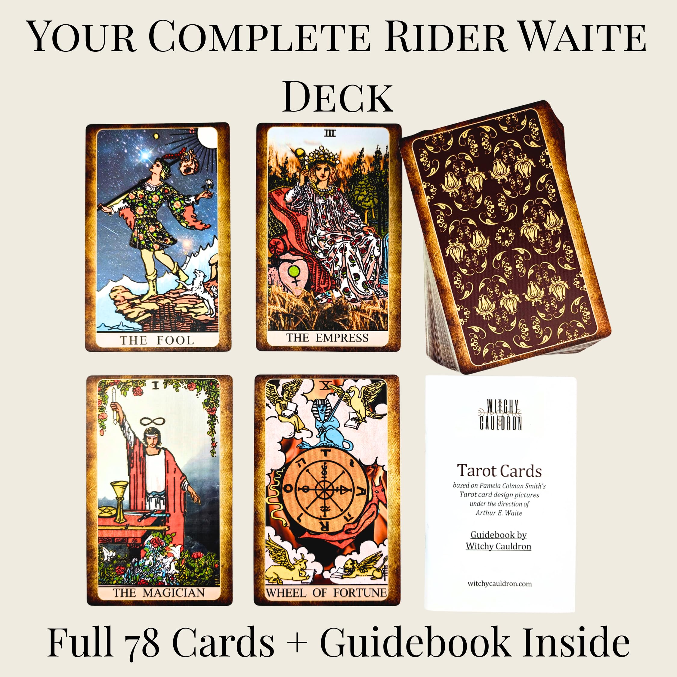78 Cartes de Tarot Originales et Livre pour débutants Jeu de Cartes de 78 Cartes de Tarot Originales et Livre pour débutants Jeu de Cartes de