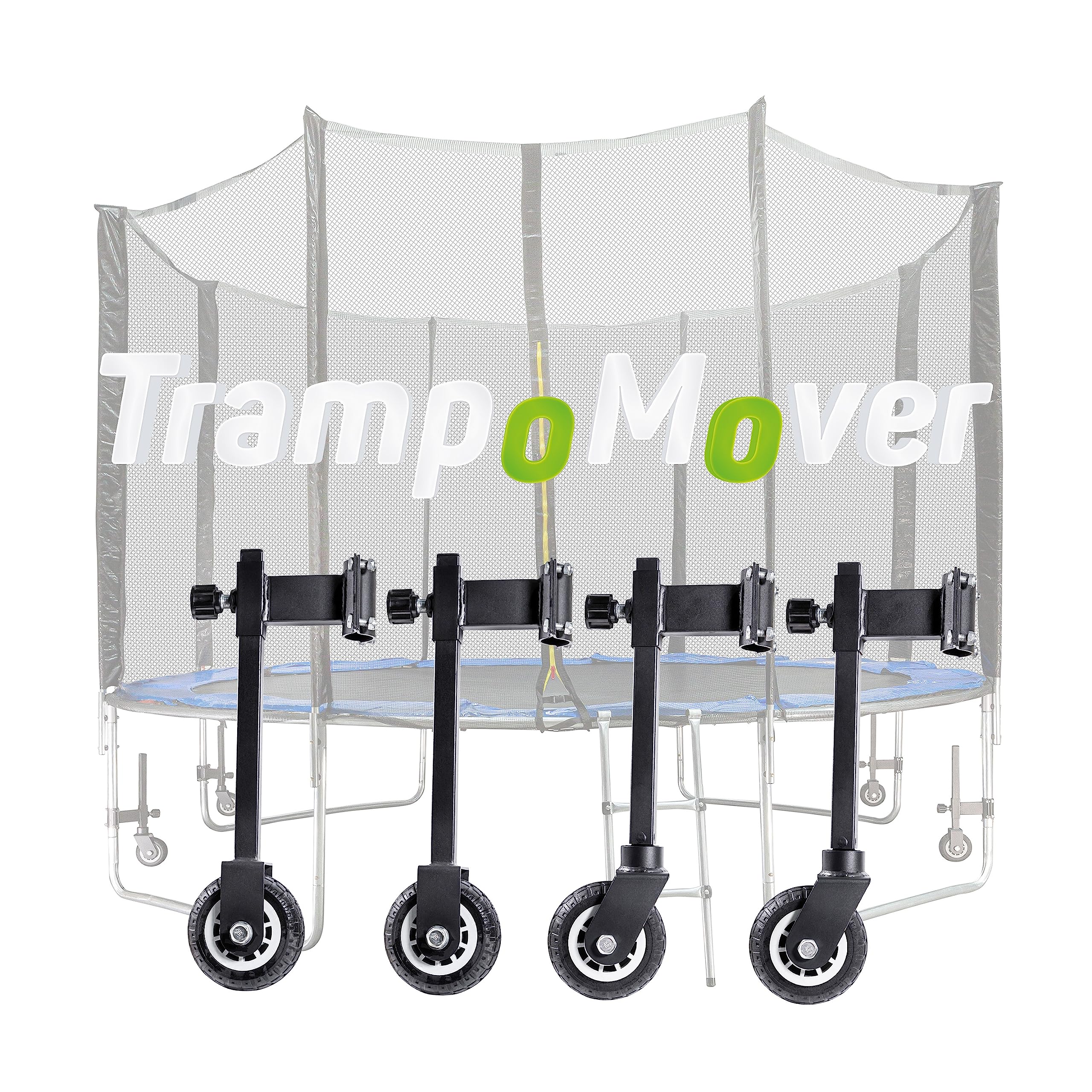 TrampoMover Trampolin-Transporträder, 3- & 4-Rad-Transportset mit kugelgelagerten Rädern, 360°-Schwenk- & Feststellrädern, robusten Stahlhalterungen, einfache Verlagerung für Trampoline von 180-460 cm