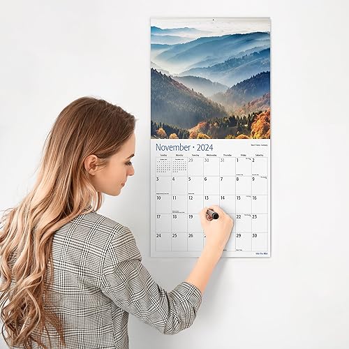 Miniatura 4 de RED EMBER Into the Mist - Calendario mensual de pared colgante 2024, abierto de 12 x 24 pulgadas, papel grueso y resistente, para regalo, naturaleza