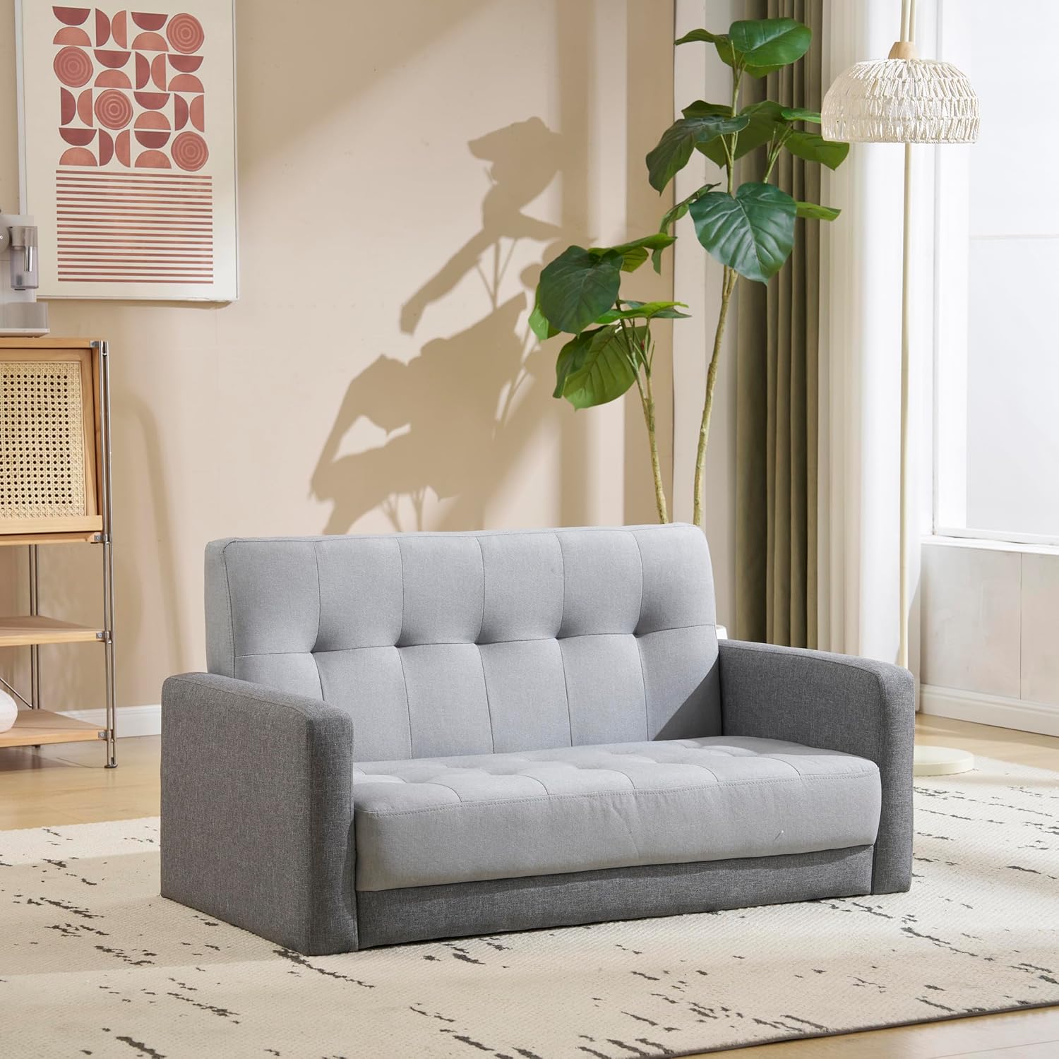 2人掛け肘付きソファ】幅105cm 高さ12cm ロボット掃除機対応 簡単