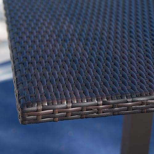 Miniatura 4 de Christopher Knight Home Dominic Outdoor - Mesa de bar cuadrada de mimbre de 26 pulgadas, color marrón