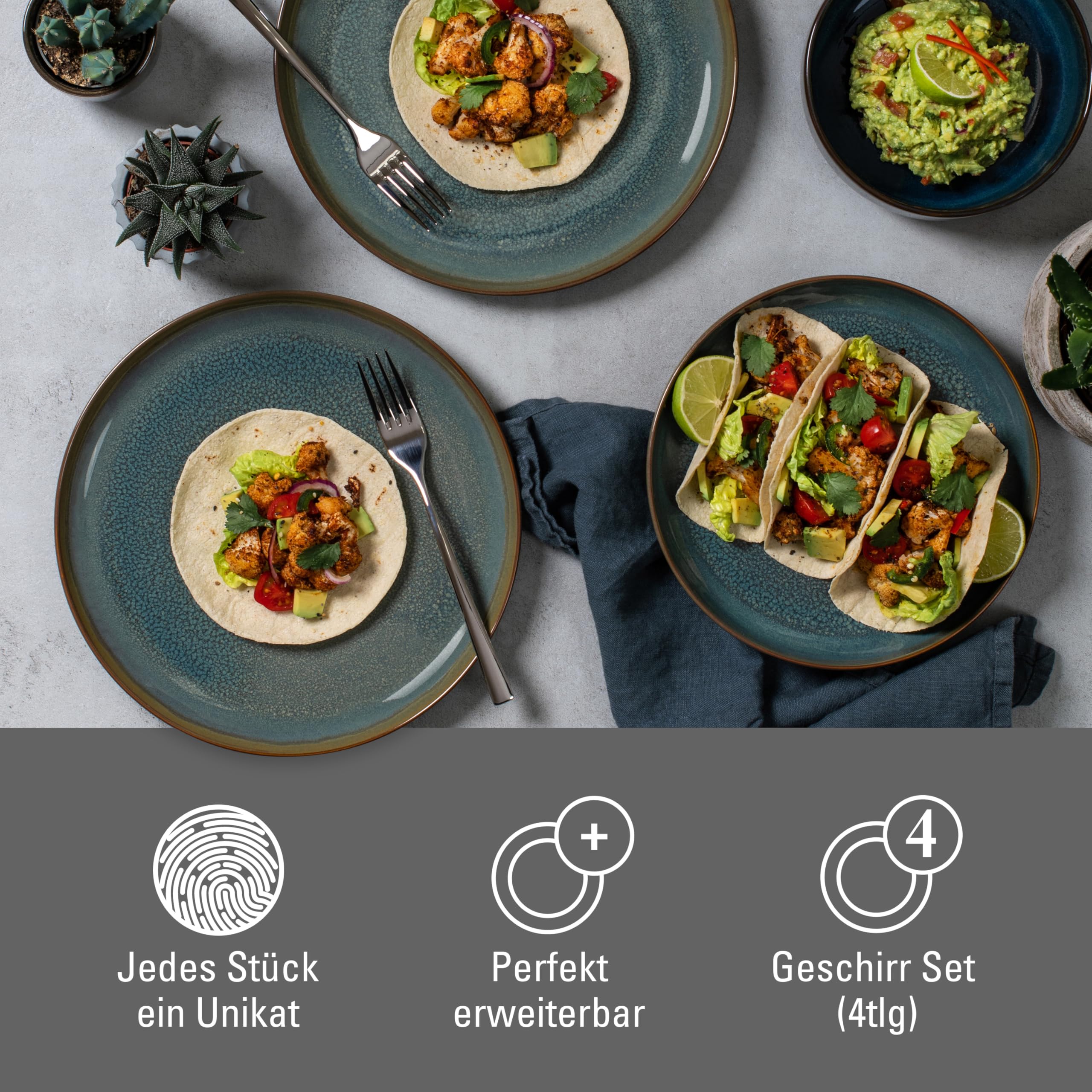 Amazon.com | like. by Villeroy & Boch Crafted Breeze plate set, 4