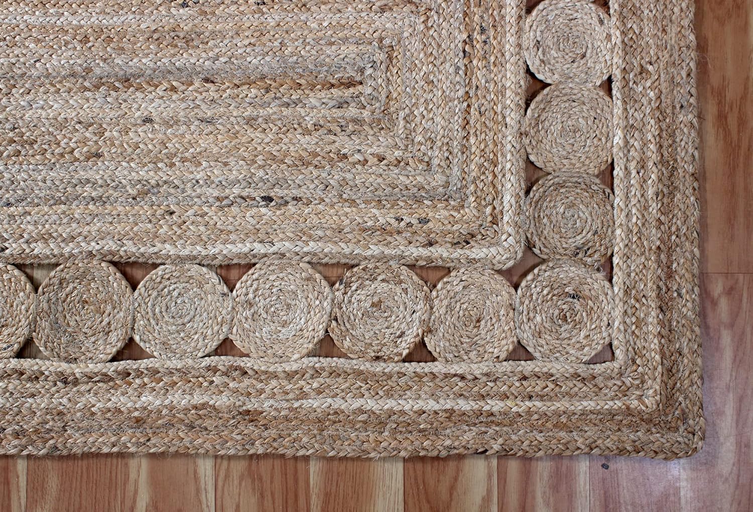 CASAVANI Jute Rugs Natural Beige Hand Braided Rag Rug Hand Braided ...