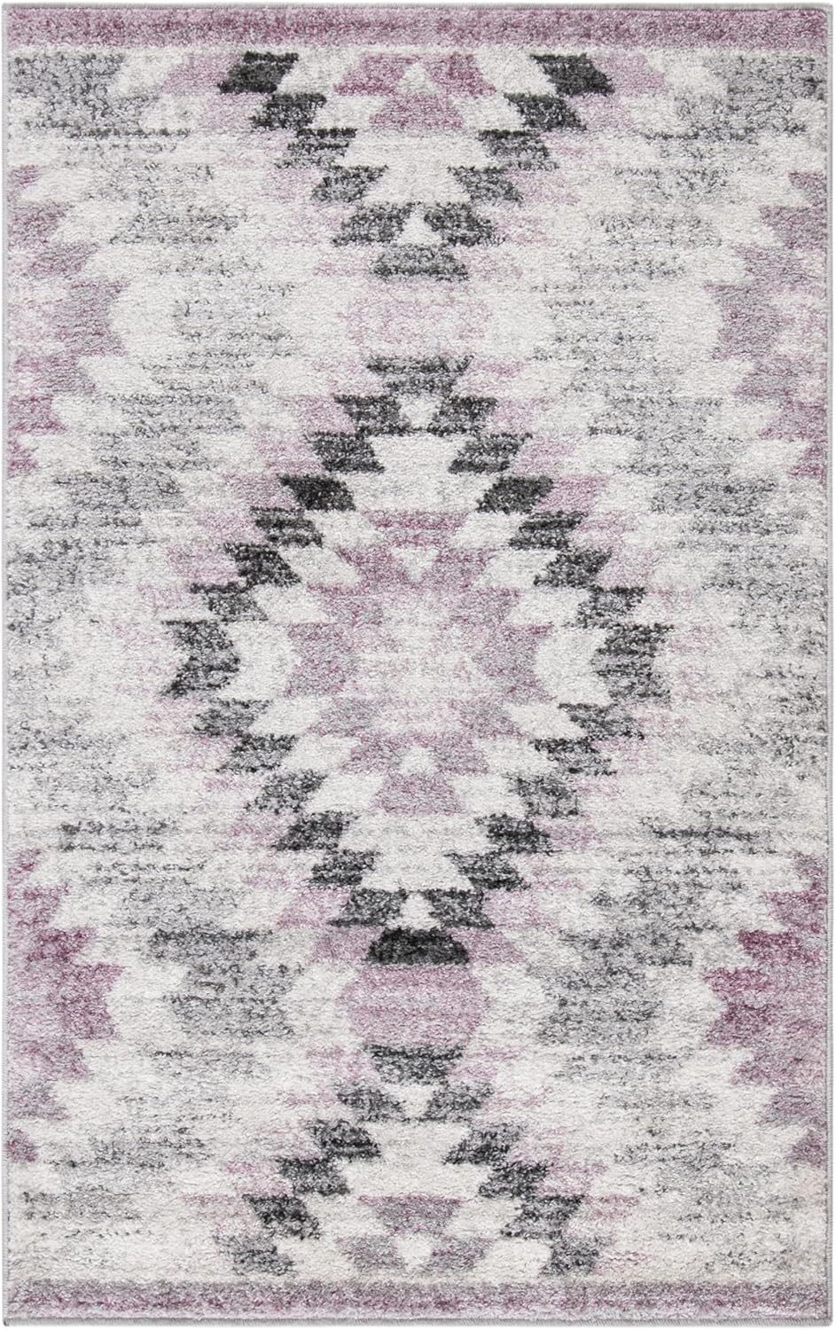 SAFAVIEH Adirondack Collection Accent Rug - 3' x 5', Plum & Ivory, Rustic Boho Design, Non-Shedding & Easy Care, Ideal for High Traffic Areas in Entryway, Living Room, Bedroom (ADR218U)