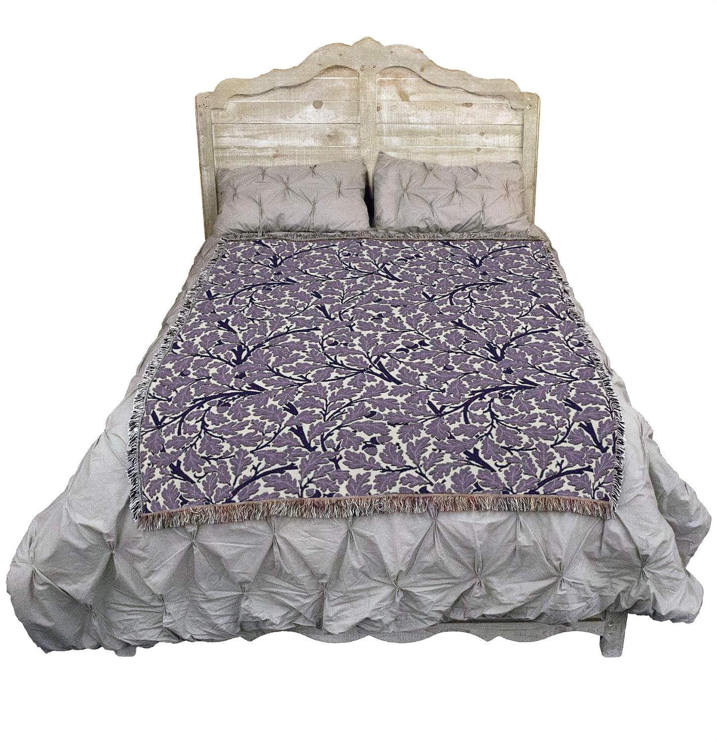 Pure Country Weavers William Morris Oak Tree Purple Blanket - Arts & Crafts - Gift Tapestry Throw Woven from Cotton - Made in the USA (72x54)