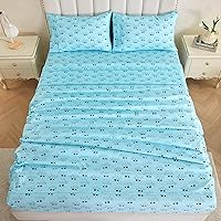 Vista 9 de Sábanas estampadas tamaño Queen, navideñas, sábana bajera ajustable de microfibra cepillada con bolsillo profundo de 15 pulgadas, juego de sábanas