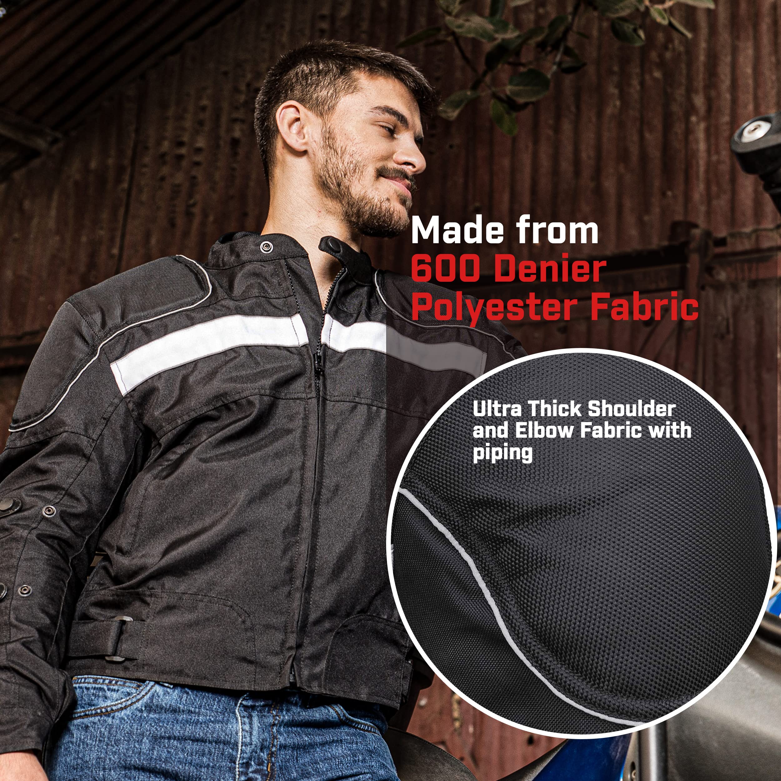 WICKED STOCK-motorcycle jacket-motorcycle jacket with armor CE-powersports protective jackets-biker jacket men-Waterproof — view 6