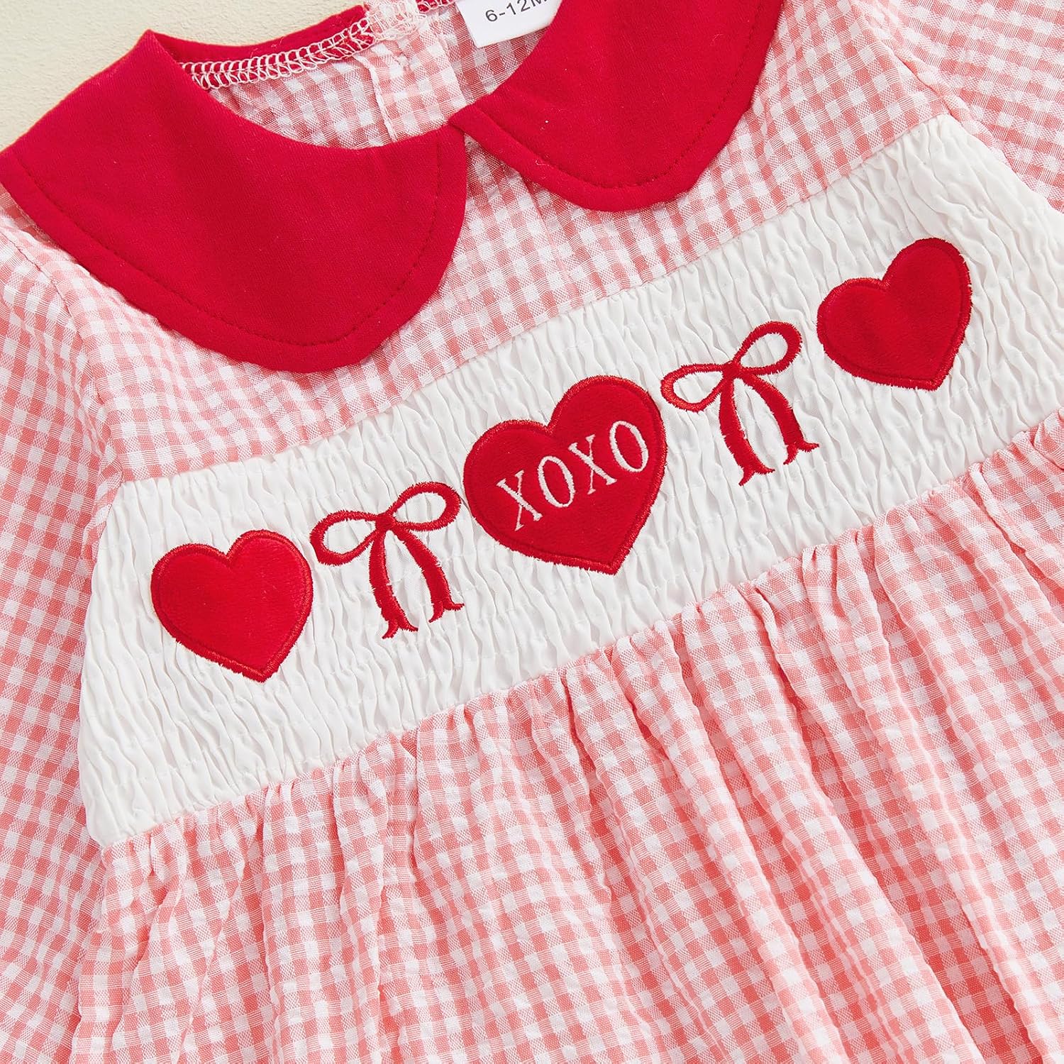 Toddler Little Girl St Patricks Day Smocked Dress Shamrock Embroidery Long Sleeve Doll Collar Plaid Irish Dresses - Image 4