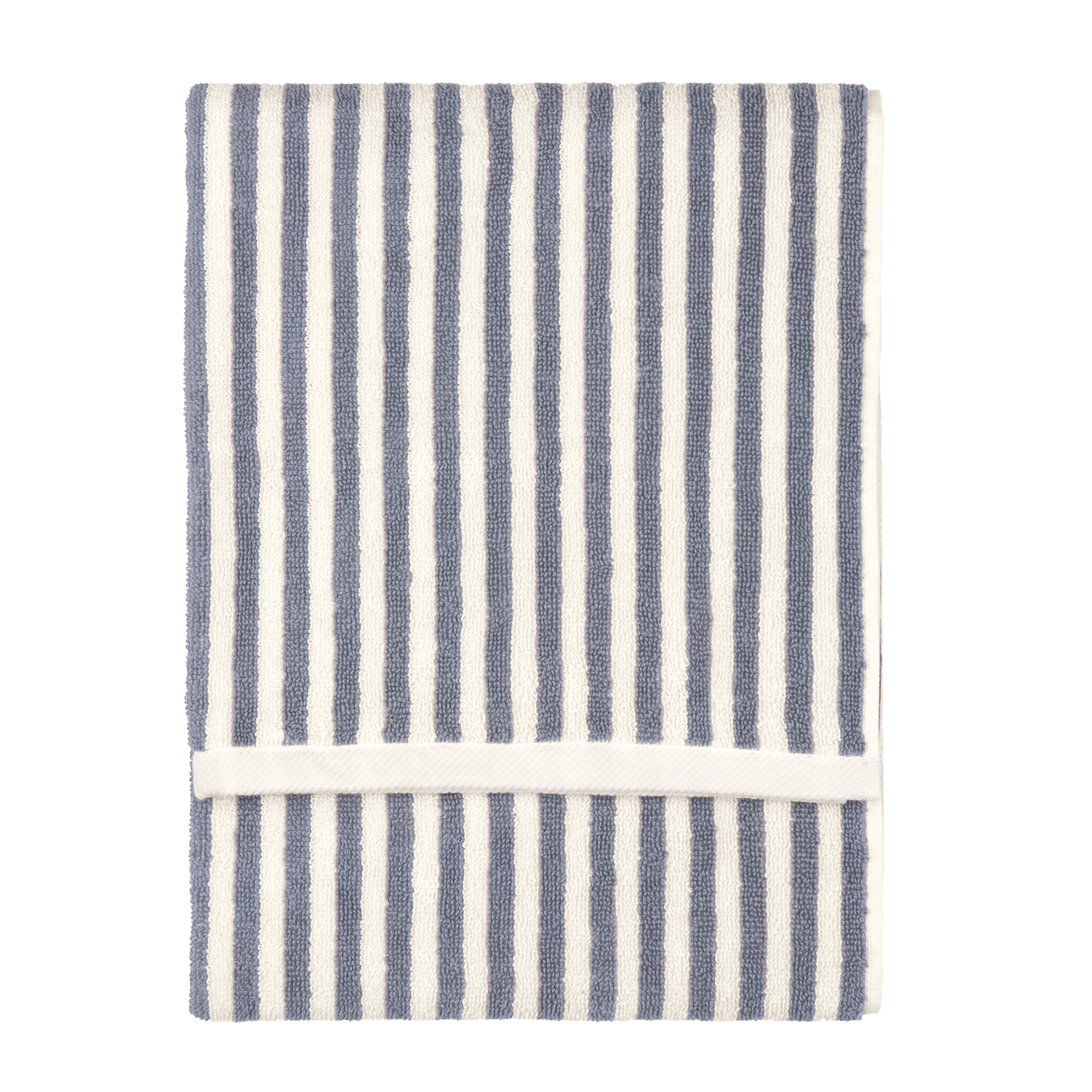 Yard Hebden Hand Towel – Ultra Soft 100% Cotton Terry Striped Luxury Bathroom Towel (Mineral Blue – 50x100cm)