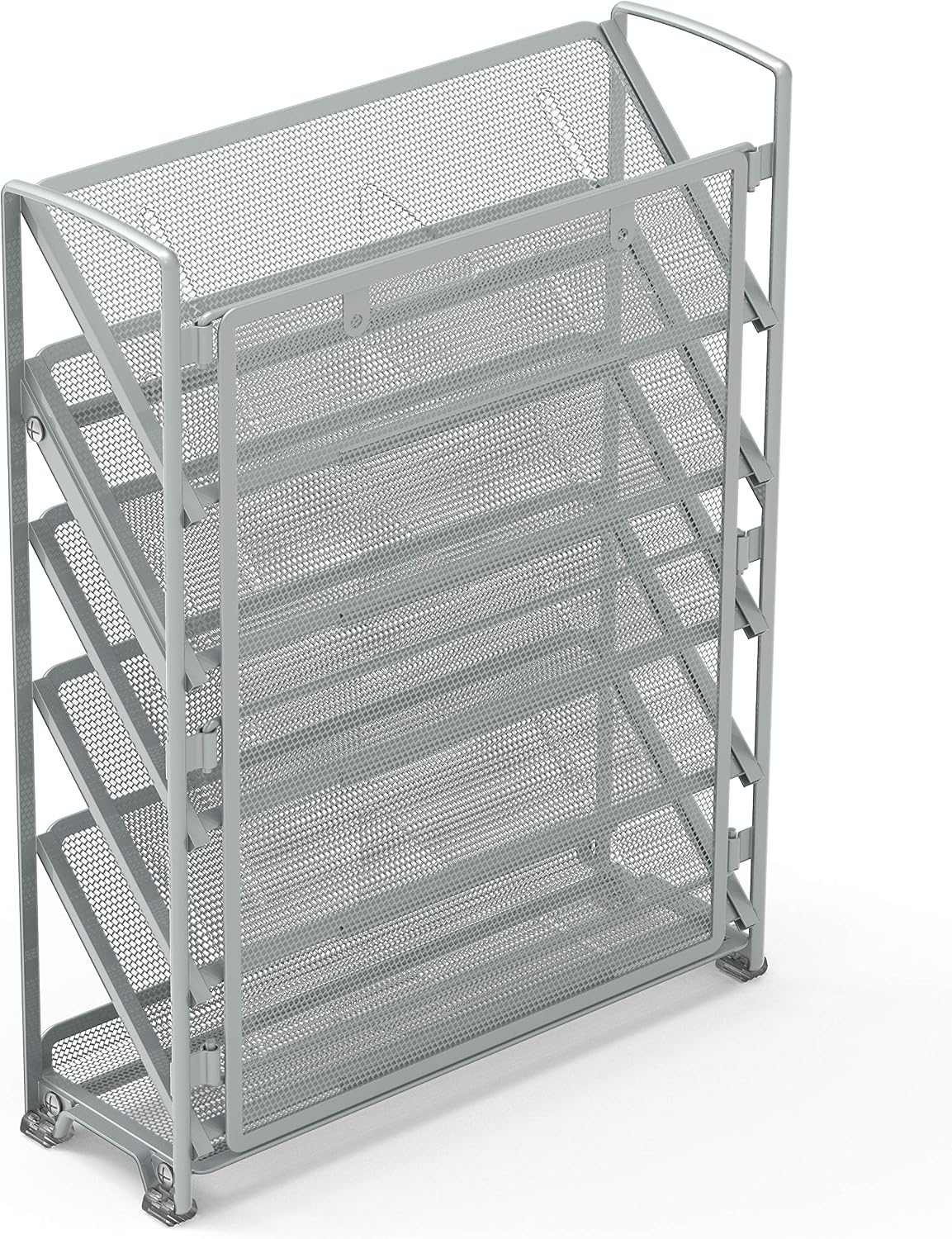 SimpleHouseware 6 Tier Wall Mount Document Letter Tray Organizer, Silver