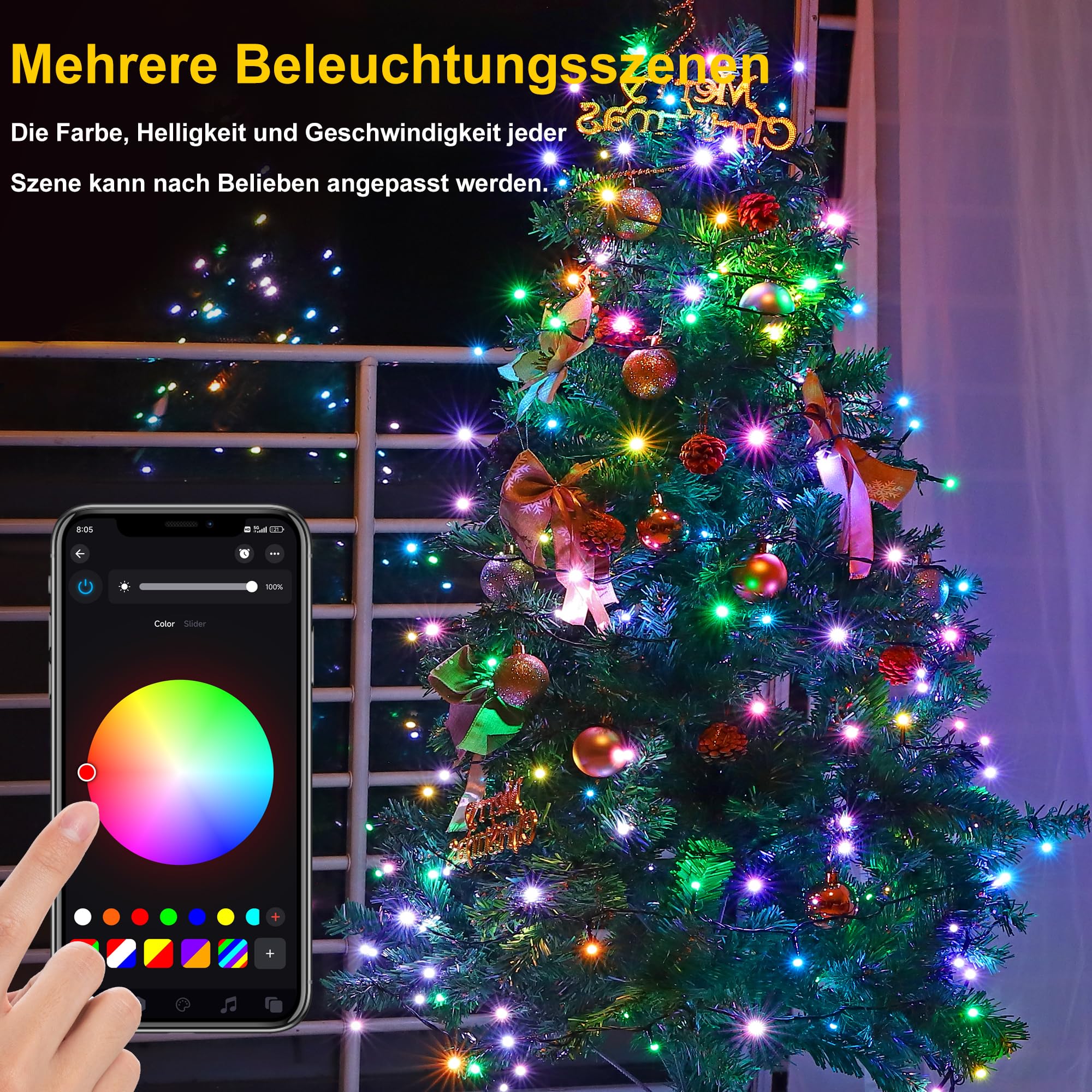 LED Lichterkette Intelligente 30M 300LEDs - RGB Farbwechsel per Fernbedienung & APP, Zeitschaltuhr, Musik Sync, DIY-Modus | Ideal für Weihnachten, Zimmer, Küche, Party & Festivals