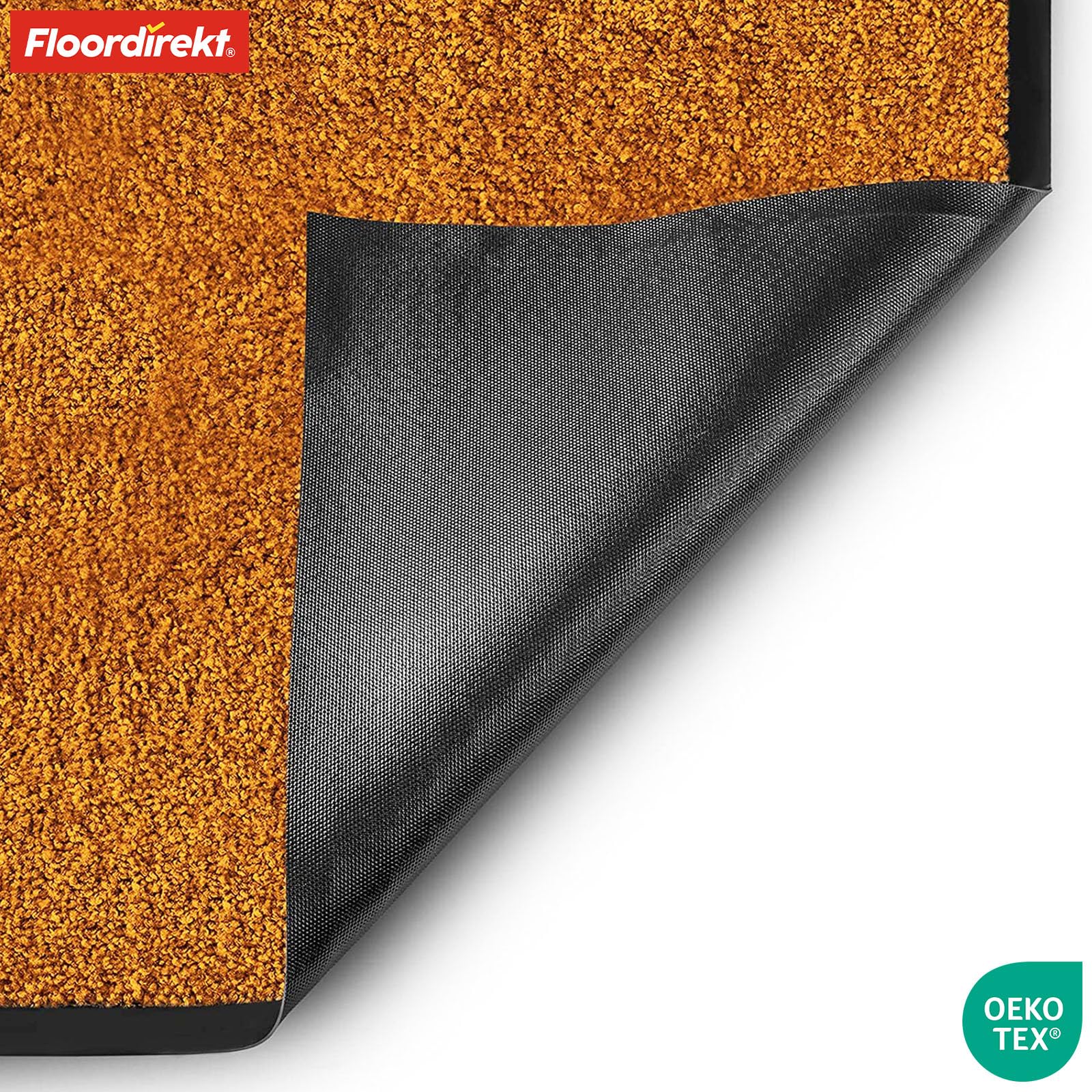 Floordirekt Schoonloopmat Rhine, wasbare en effectieve vloermat, vuilvangmat met antislip achterkant, deurmat in vele maten en kleuren, zwart, 90 x 300 cm
