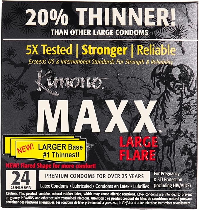 Kimono MAXX Large Flare I Premium Lubricated Latex Condoms I 5x Tested