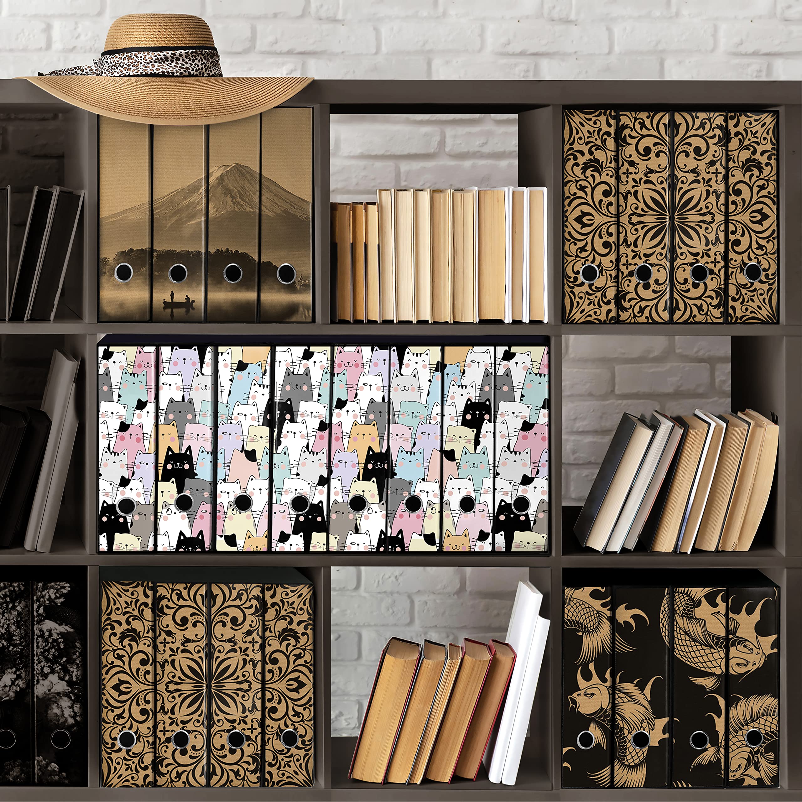Set da 8 raccoglitori ad anelli GATTONI - Faldoni SHAREPRINTING (H34 con 4 anelli)