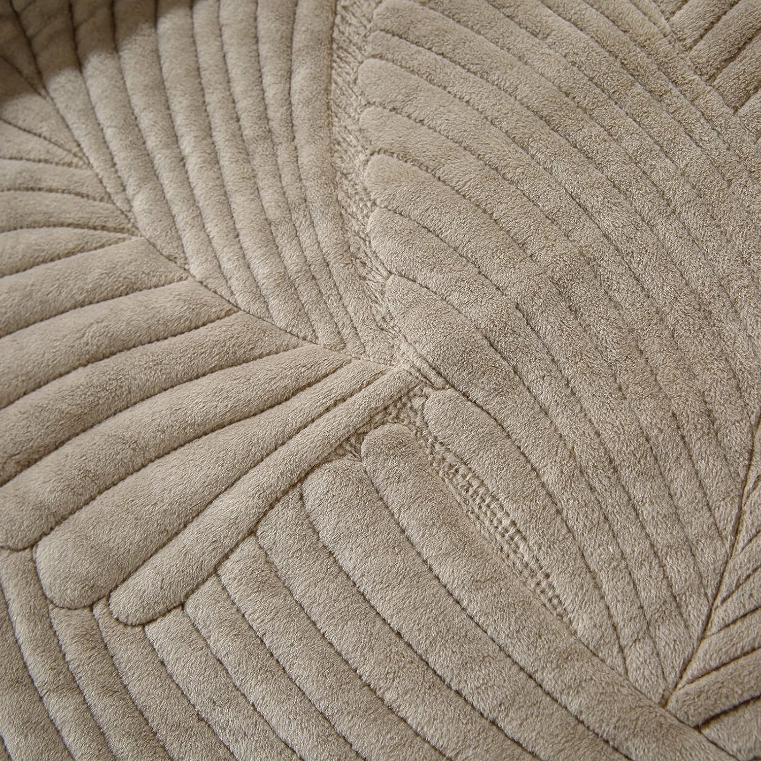Beżowa pikowana narzuta, luksusowy aksamitny zestaw 3 narzut, pluszowa podwójna narzuta Lekki uniwersalny koc, 2 poszewki na poduszki,Beige,220X240CM