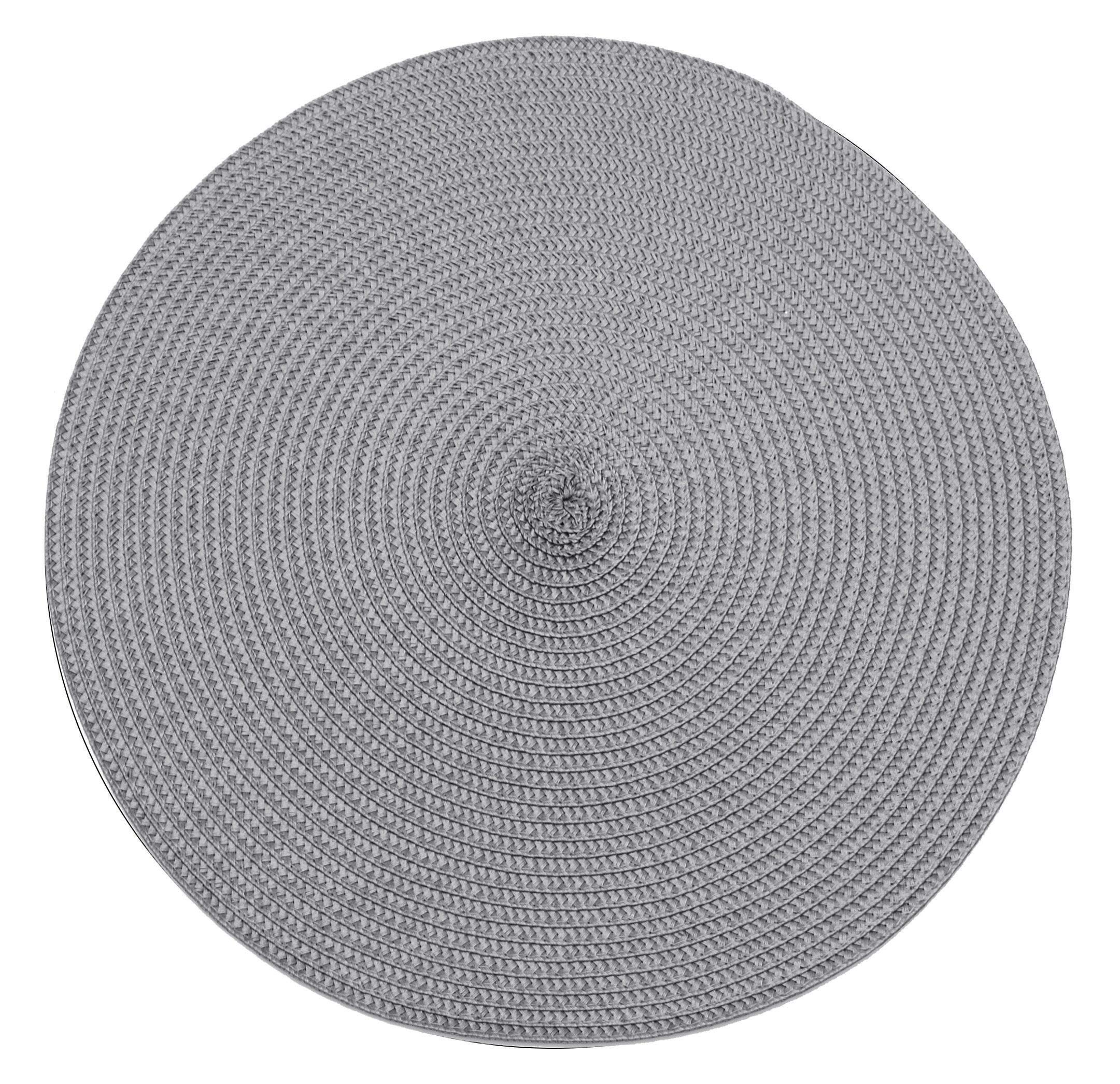 Walton & Co Storm Grey Circular Ribbed Placemat