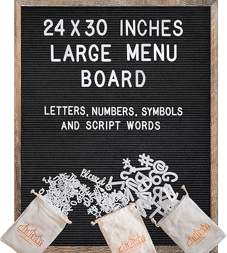 Miniatura 1 de Tablero de letras grande de 24 x 30 pulgadas, tablero de letras grande de fieltro, carta de menú grande, tablero de cartas, tablero de mensajes