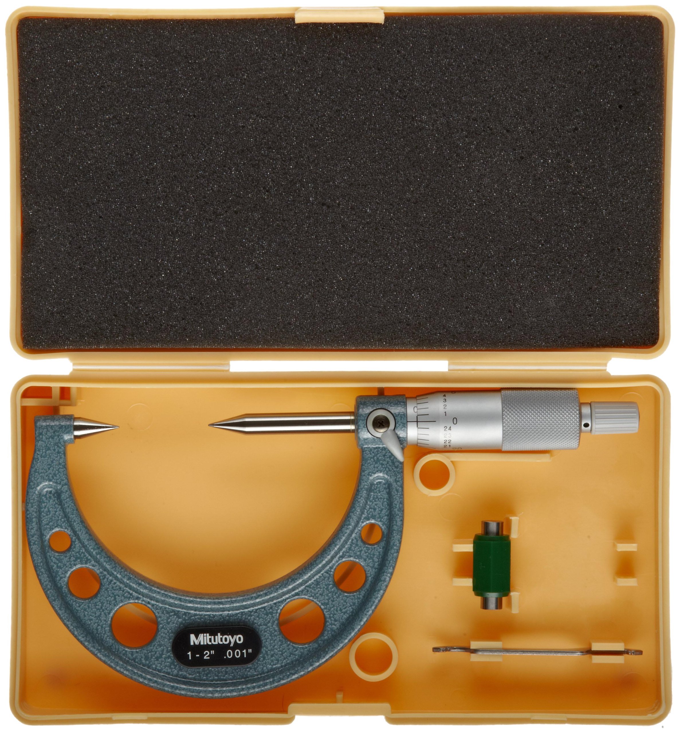 Micrometer Rachet Snapklik.com : 112-190 Point Micrometer, Ratchet Stop, 1-2