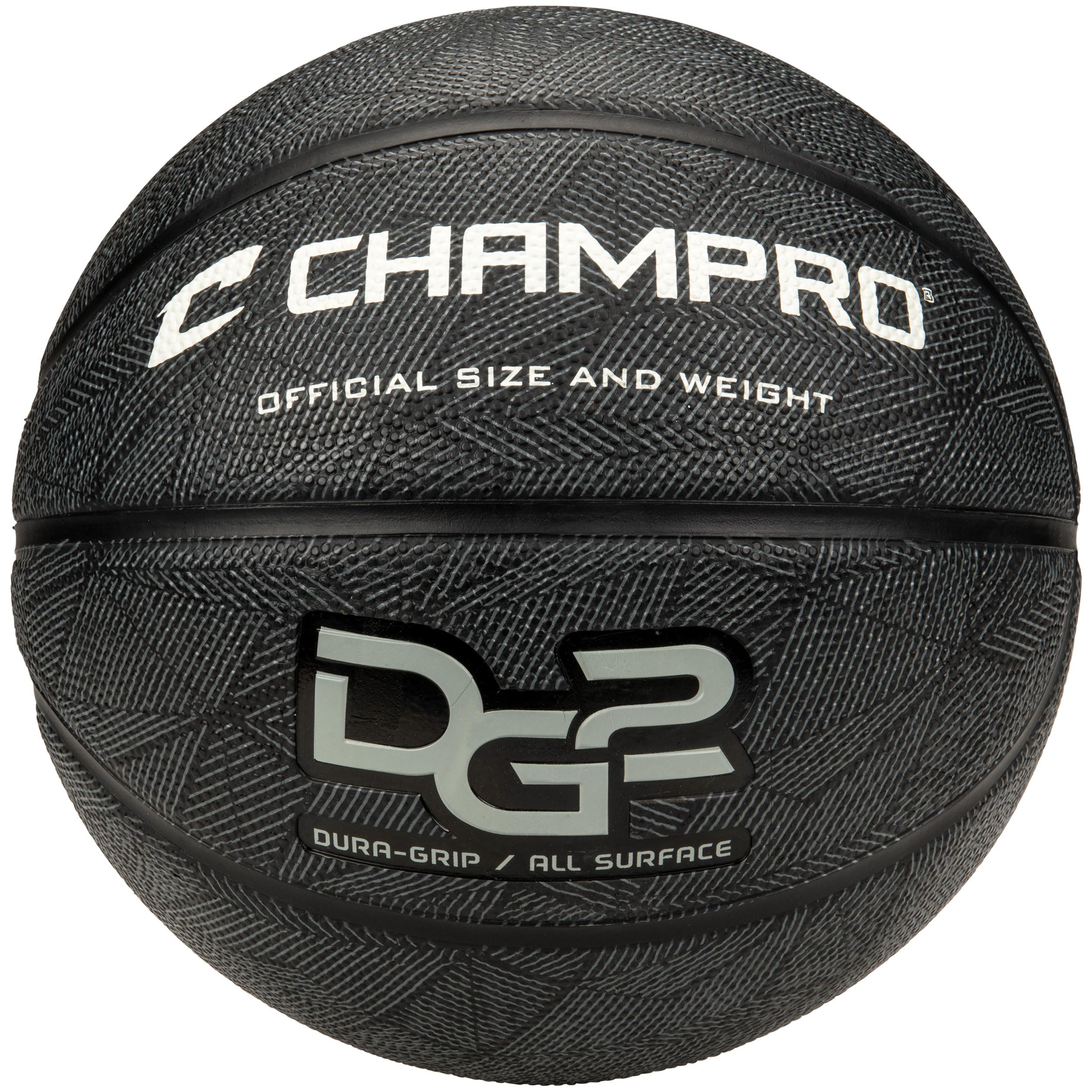 CHAMPRO Dura-Grip 230 gumowa piłka do koszykówki, oficjalny rozmiar, szara