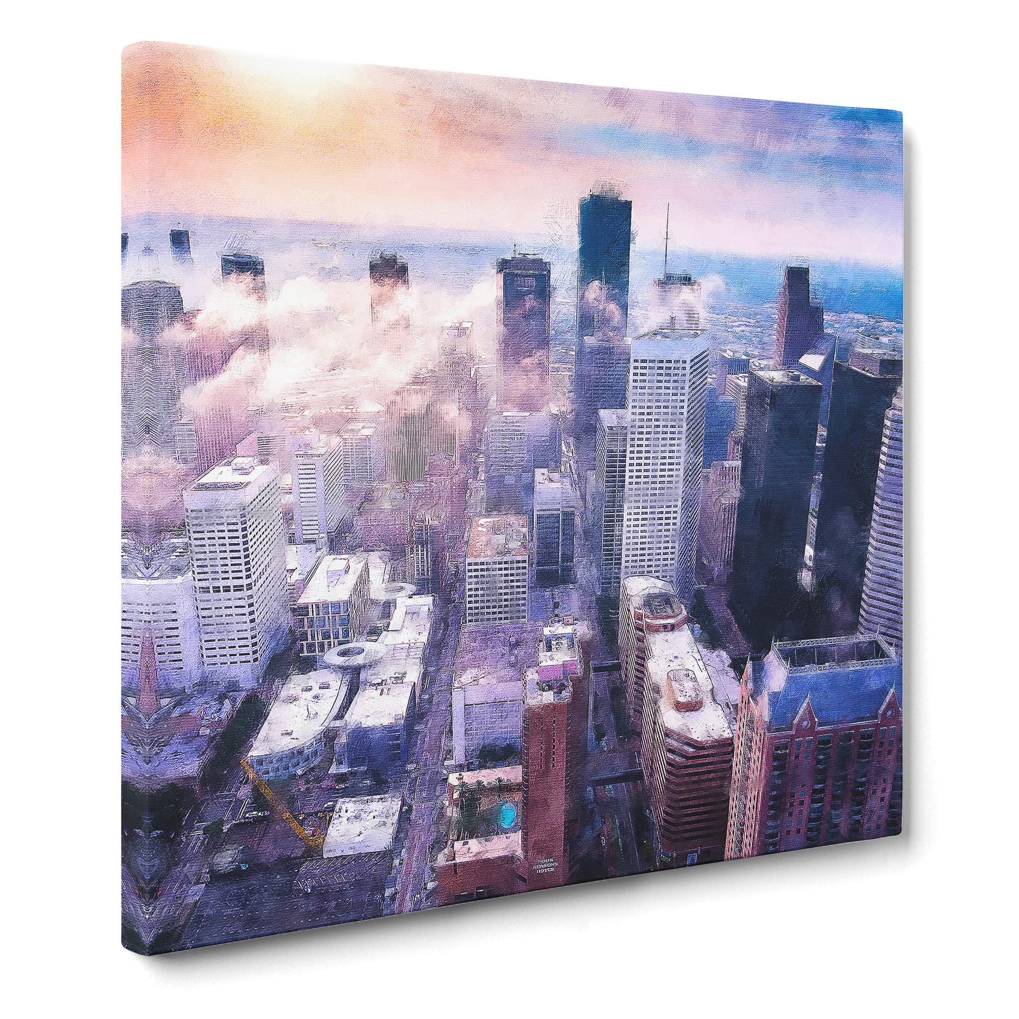 Houston Texas Skyline Canvas Print, Mixed, 35L x 35W cm