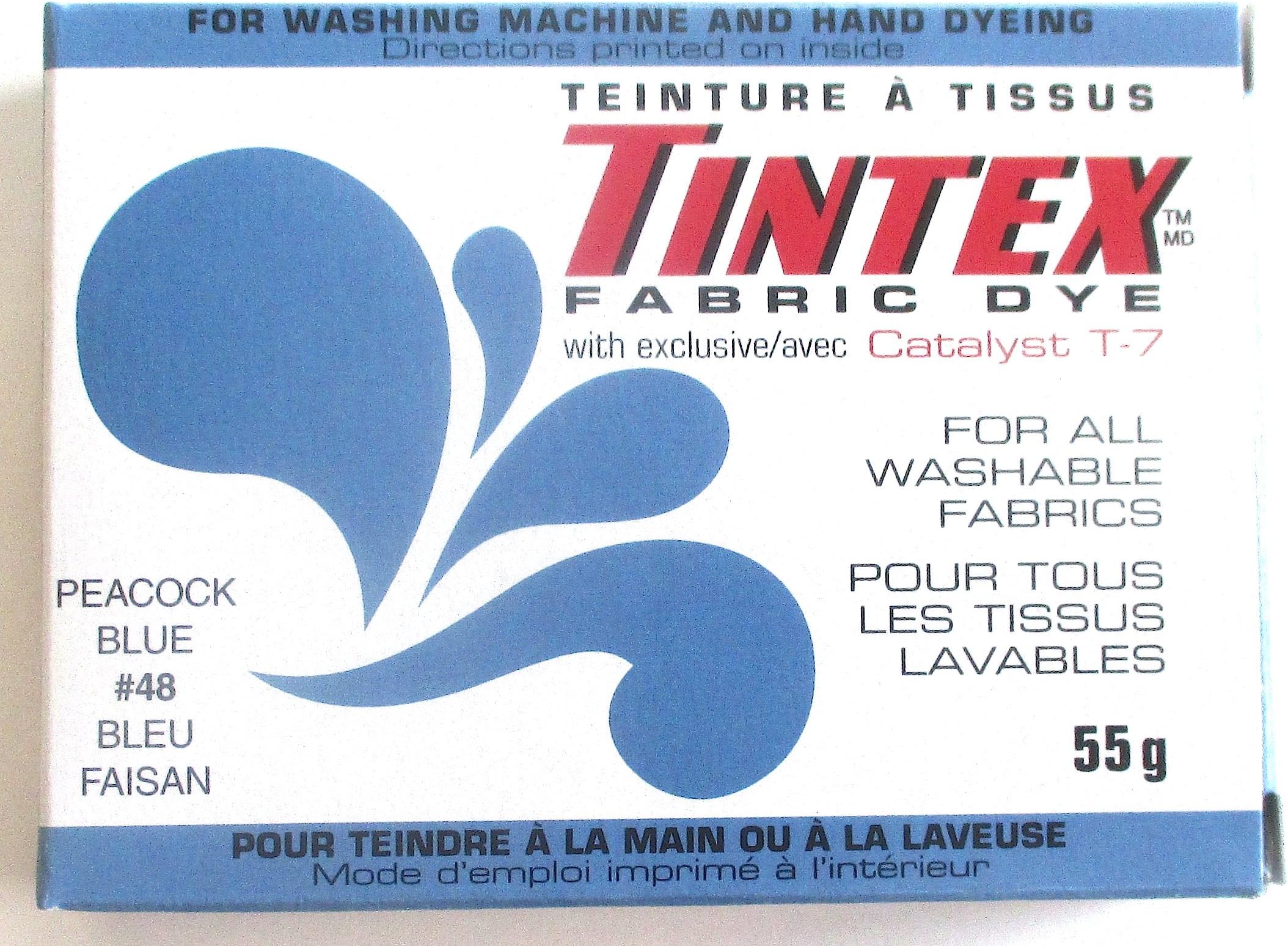TINTEXFabric Dye, Peacock Blue (#48), Compatible with Fabric, 0.13 pounds