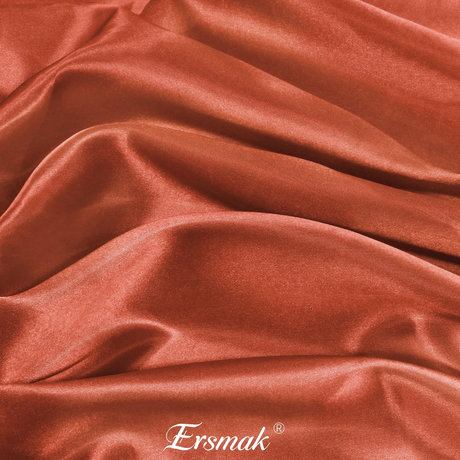 Ersmak Navy Blue Satin Fabric by The Yard, 60" Wide Shiny & Soft Charmeuse Silky Satin Fabric for DIY Craft, Wedding Decorations, Sewing, 1 Yard: 1 Yard Brunt Orange