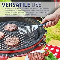 Vista 5 de Espátula ranurada de acero inoxidable para pescado, 11 pulgadas, delgada, resistente al calor con mango de acrilonitrilo butadieno estireno