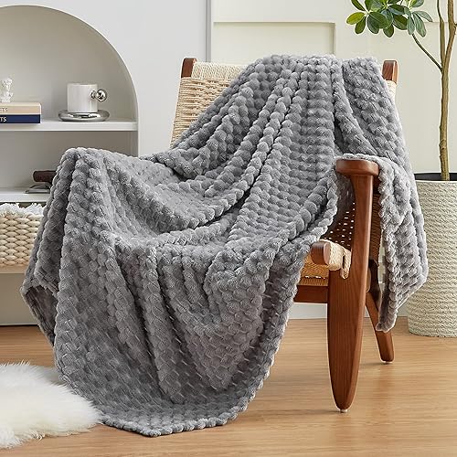 EXQ Home  Manta de vellón de jacquard, tamaño queen, decorativa, diseño de caparazón de tortuga 3D, suave y ligera, para sofá o cama, para todas las