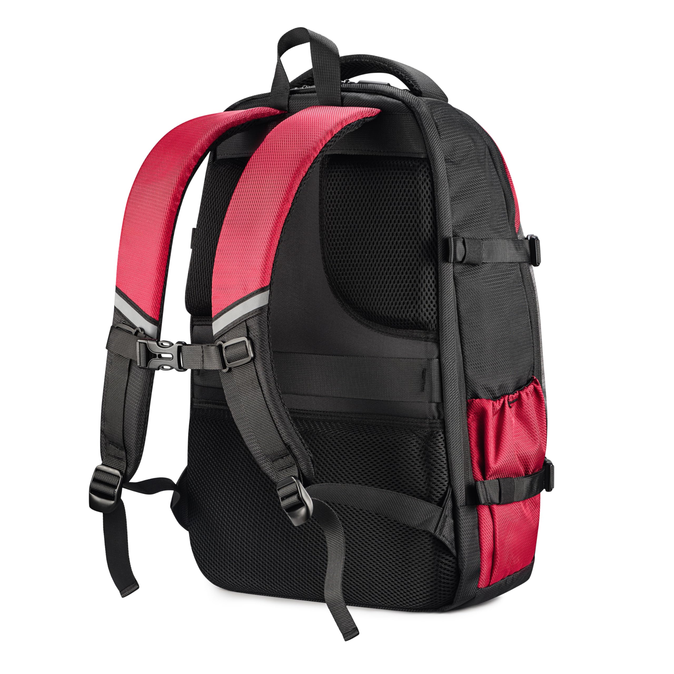 BARRENS Sac à dos de randonnée pour homme et femme - Étanche - 29 l - Avec compartiment pour ordinateur portable 15,6" - Pour le sport d'affaires, Rouge avec des accents noirs, Mittelgroße