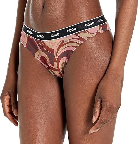 HUGO Tanga estampada de jersey transparente para mujer