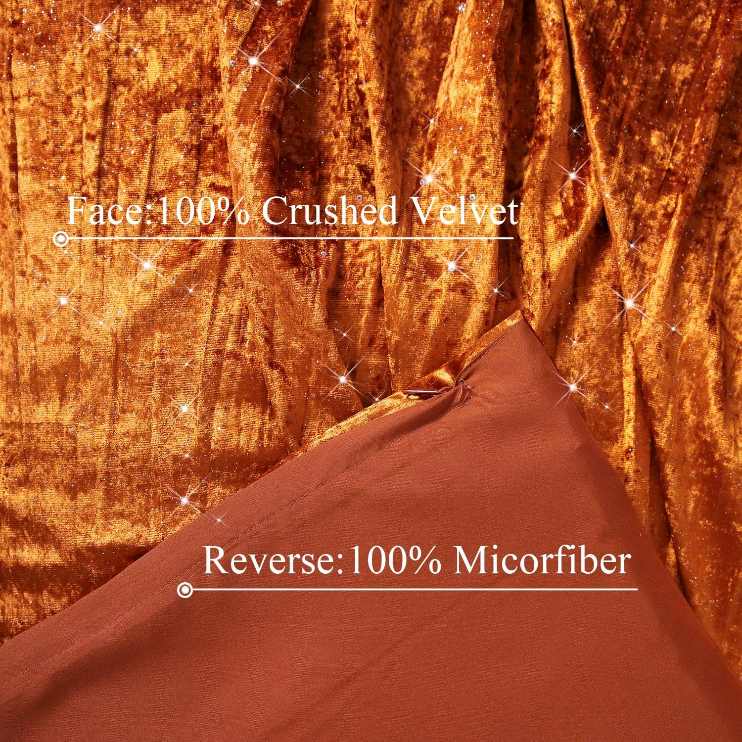 YINFUNG Velvet Duvet Cover Burnt Orange Fall Terracotta Rust Gold King Pumpkin Crushed Velvet Duvet Cover Boho Luxury Textured Sparkle Glitter Bedding Set Autumn Winter Thick Quilt Cover
