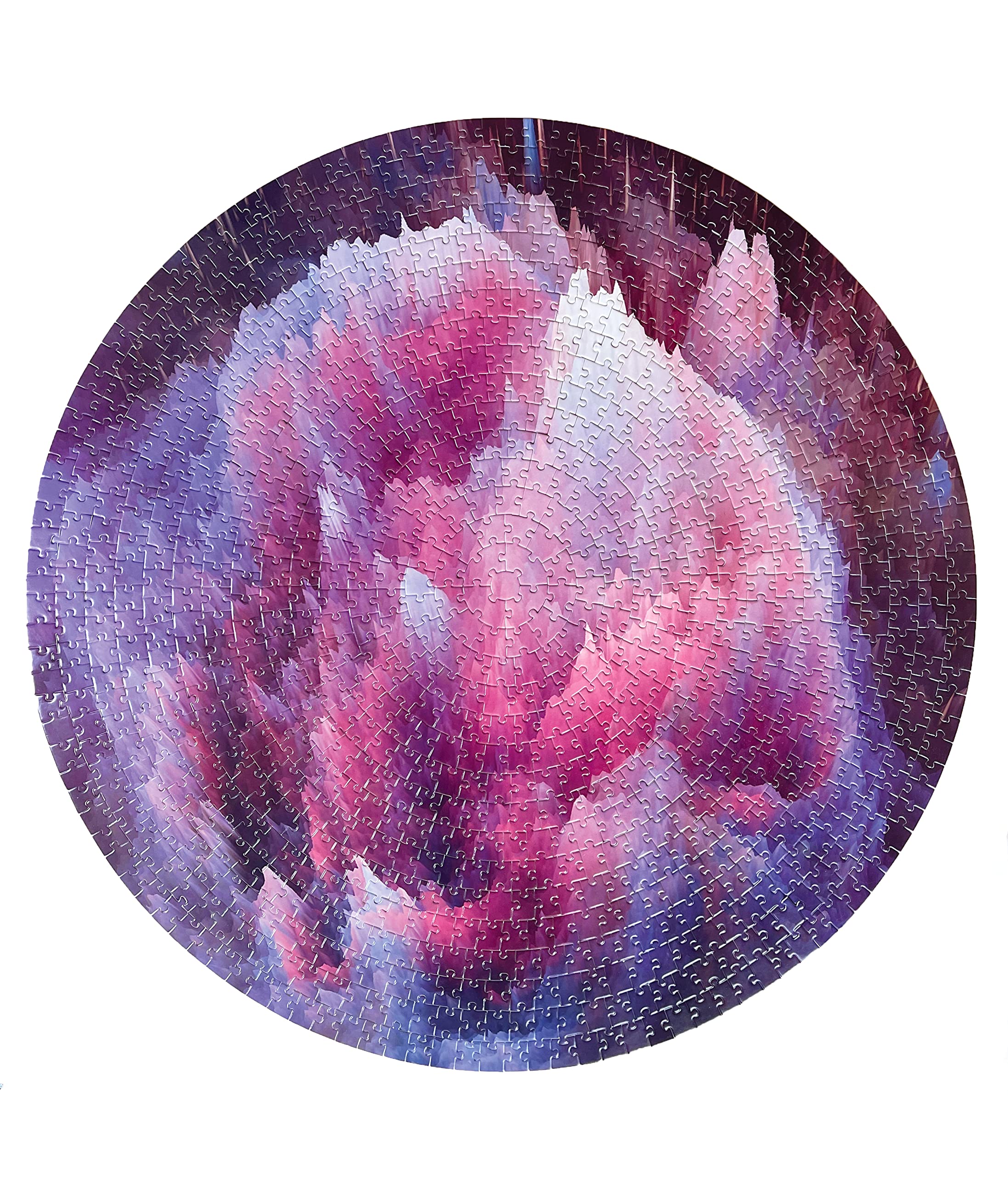 Circular Jigsaw Puzzles R4SURE Crystal Pink 1000 Piece Round Jigsaw ...
