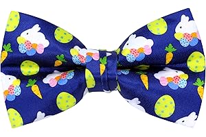 Boys Easter Bow Ties Ages 4-12, OCIA Set Holiday Pre-Tied Bowtie for Boys 3-12