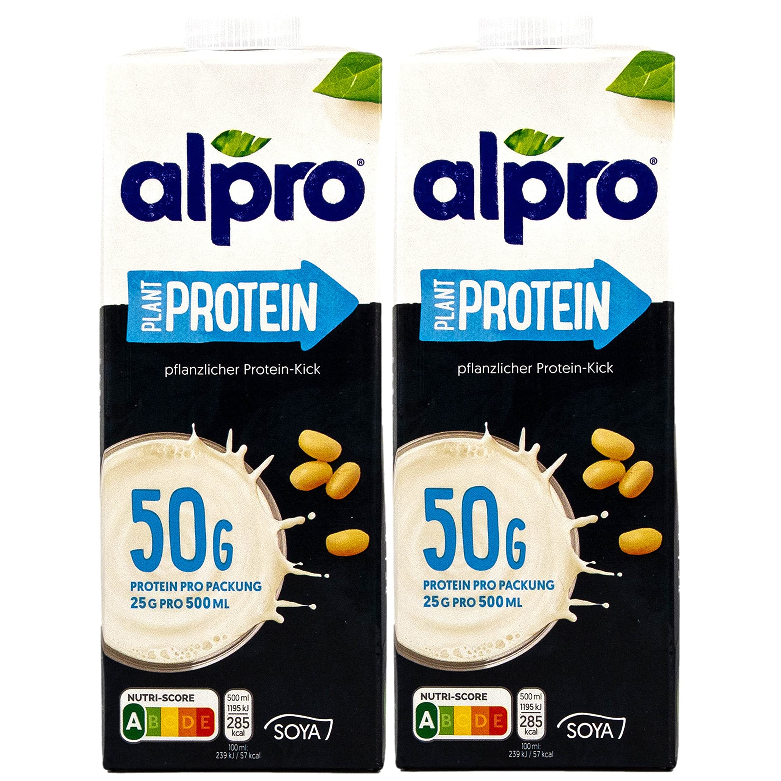 Alpro - 2er Pack Protein Sojadrink 1 Liter - Plant Proteindrink Soja Soya Drink 100 % pflanzlich (50 g Eiweiß pro Packung)