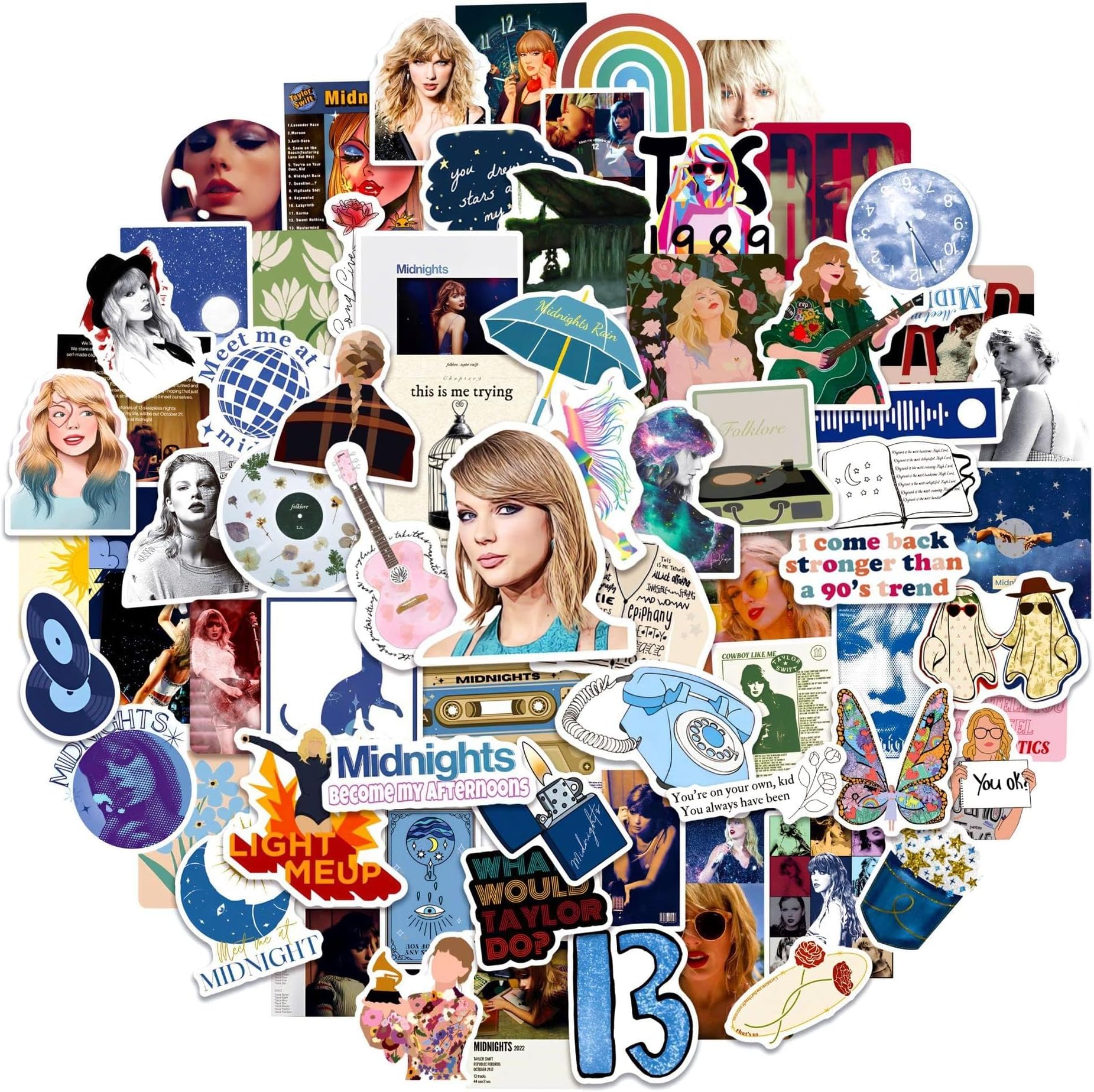 NALACAL Taylor Singer Albums Stickers, Waterproof Vinyl Sticker for Water Bottles, Laptops, Music Fans Party Favors Party Decorations Supplies Girls Teens Gifts(100PCS), KB8400