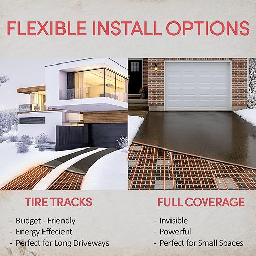 Miniatura 6 de WarmlyYours Calefacción eléctrica radiante, deshielo, sistema de eliminación, 377, 94.2 pies cuadrados cable de fusión de nieve, verde