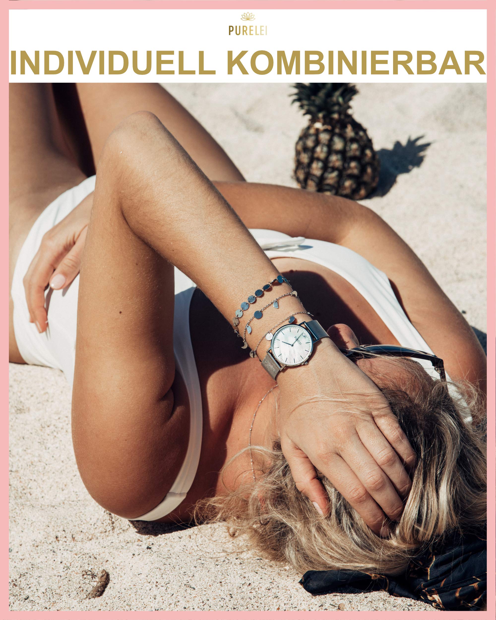 Purelei Malihini Coin Armband – Elegantes, verspieltes Damen Armband mit Plättchen – Edelstahl 18K vergoldet – Verstellbare Länge 16/17,5/19 cm – Hawaiianisch inspiriert & wasserfest